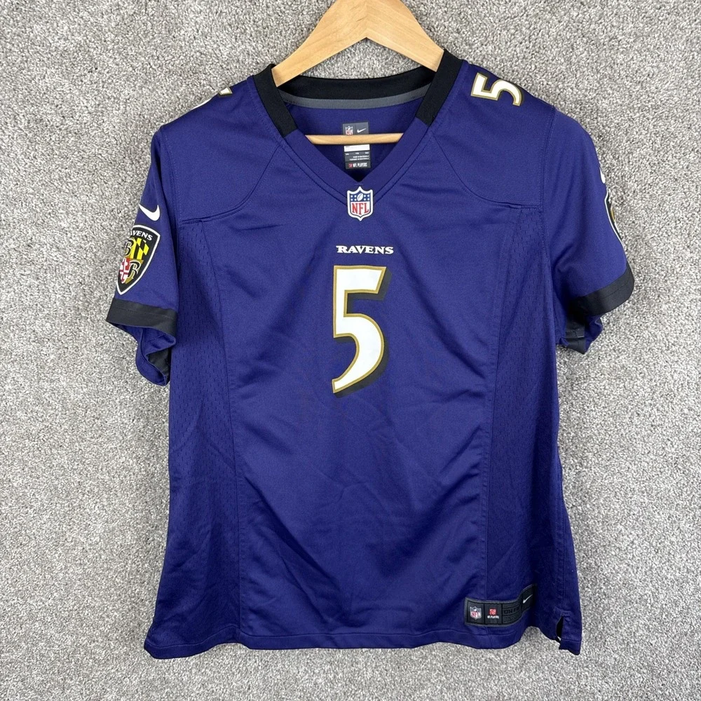 Nike Womens's On Field NFL Baltimore Ravens Joe Flacco #5 Purple Jersey Size XXL